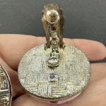 J Brand Vintage Pink Moonglow Thermostat Basket Weave Clip-on 1" Earrings Photo 9