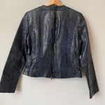 Jones New York NWOT Women's Size Small 100% Leather Glossy Full Zip Black Jacket Photo 10