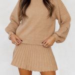 Tan Sweater Skirt Set Size L Photo 0