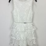 Lulus  Look So Sweet White Embroidered Lace Mini Dress Party Ruffle XS NWT Photo 4