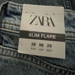 ZARA High Rise Slim Flare Distressed Jeans 6 Women’s Blue 6164/041 Photo 3
