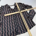 Skies Are Blue Anthropologie  Shirt Womens Small Black Pink Floral Blouse‎ Top Photo 5