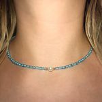 Ocean blue pearl choker 🌊 Photo 0