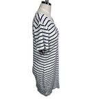 Tommy Hilfiger White Navy Striped Chambray Pocket T-Shirt Dress Size Medium Photo 3