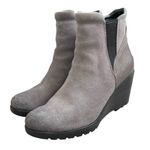 Sorel After Hours Chelsea Boots Women’s Size 10 Suede Leather Gray Wedge Heel Photo 2