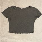 destined Gray T-shirt with Ruffle Sleeves and Hem Photo 0