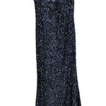 Mac Duggal 26331 Midnight Blue Cowl Back Boat Neck Sequined Evening Gown Size 4 Photo 1