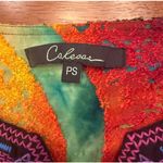 Calessa Patchwork Embroidered‎ Tunic Blouse Size Petite Small Boho Purple Photo 3