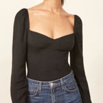 Reformation Reign Top Womens Size 4 Black Sweetheart Chic Preppy Minimalist Photo 0