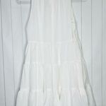 TCEC  White Twirl Around Tier Mini Dress Halter Sleeveless Bridal Shower Spring S Photo 7