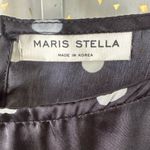 Maris Stella Silk Polka Dot Scoop Neck Long Cuff Sleeves Prairie Blouse Top L Black Size L Photo 5
