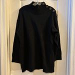 Anthropologie  Black Mock Neck Button Shoulder Sweater Size L Photo 9