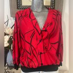 Vintage red and black Top with transparent button Size L Size L Photo 2