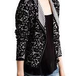 Anthropologie MOTH |  Black Jacquard Lace Moto Jacket size SP Photo 1
