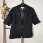 Coldwater Creek  Black Textured Blazer Short Sleeve Button Front Womens Size 16 Photo 0