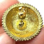 Vintage Avon Womens Earrings Dome Shaped Jewel Embellished Gold Tone Photo 7