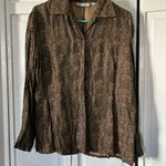 Vintage Deborah Parker 100% silk brown paisley blouse Photo 0