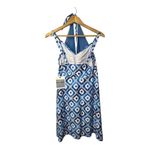 Hanna Nikole Plus Size Swim Dress Diamond Print Halter Neck Swimsuit 18W NWT Blue Photo 3