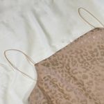 Topshop  | Beige Satin Leopard Print Shift Dress | Size 6 Photo 2