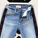 Driftwood Colette Plaid Trim Straight Crop Frayed Hem Jeans Size 24 Photo 10