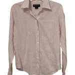 Brooks Brothers Irish Linen Striped Button Up Blouse Shirt Womens Size 12 Preppy Photo 0