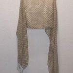Beige polka dot fringe scarf Tan Photo 0