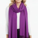 Pashmina  Purple Tassel Rectangular Solid thin knit Scarve Photo 0