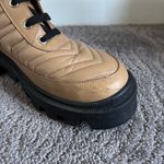 Gucci  Frances GG Combat Boots Lug Sole Matelasse Quilted Leather Tan Size EU 37 Photo 13