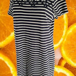 Talbots  Dark Blue Striped Dress With Accent Top‎ Size Large Photo 0