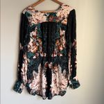 Free People NEW Womens Green Mikayla Print Long Sleeve Deep V Neck Tunic Medium Photo 7