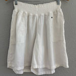 Wrap London Linen Elastic Waist Shorts Size 12 EUC‎ White Photo 0