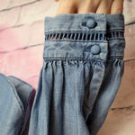 Rebecca Minkoff  JORDANA TOP 100% TENCEL DENIM CHAMBRAY MOCK NECK BLOUSE SMALL Photo 4