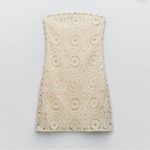 ZARA Beige Crotchet Mini Dress(Size Small) Photo 1