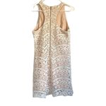 Lavender Brown NWOT  White Lace Overlay Dress Photo 5