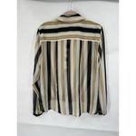 CAbi  Women's Caliber Long Sleeve Formal Sheer‎ Blouse Size M Color Stone Stripe Photo 2