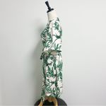 Emily McCarthy Pale Pink Green Tropical Leaves True Wrap Short Sleeve Dress XL Photo 3