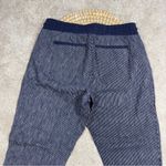 Athleta Bali 100% Linen Pants Tapered Leg Pull On Striped Navy Blue Size 4 Photo 6