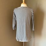 Gap Striped 3/4 Sleeve Tee in Deep Purple and Gray Small Photo 1