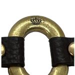 Juicy Couture  Gold Tone Brown Leather Bracelet Rhinestones Adjustable 8" Photo 4