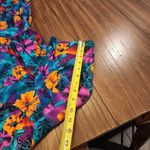 Vintage short sleeve floral tropical mod peplum pleated pin up retro dress Pink Photo 11