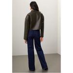 Olive Green Women's Cropped Jacket Size M Photo 1