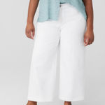 Eileen Fisher  Organic Cotton‎ Denim Wide Leg Jeans White 2X Photo 0