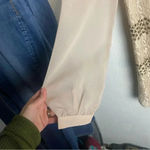 Blu Pepper  Vintage Size Large Mini Dress Long Sheer Sleeves Neutral Lace Studs Photo 6