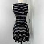 Alice + Olivia  Small Black, White Monah Pinstripe Stretch Knit Sleeveless Dress Photo 5