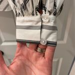 Milly Black and White Striped One-Shoulder with Long Sleeve Nina top, size 4 Photo 5