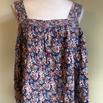 Natural Life Floral Flowy Tank Top Women XL Blue Red boho whimsi Y2K Cottage Photo 0