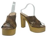 Veronica Beard Gaynor Clog Sandals Suede Scalloped Hazelwood Brown Size 10 Photo 2