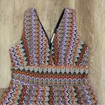 Ramy Brook  Zig-Zag Cami Knit Ruffle Mini Dress Size 6 Soho Multi Photo 3
