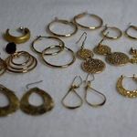 Everyday Style 10pr Gold Tone Chic Post Fish Hook Earrings Like New Photo 0
