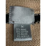 Berek Tiger Striped Embroidered Cardigan Knit Sweater size M Tan/Black Vintage Tan Size M Photo 6